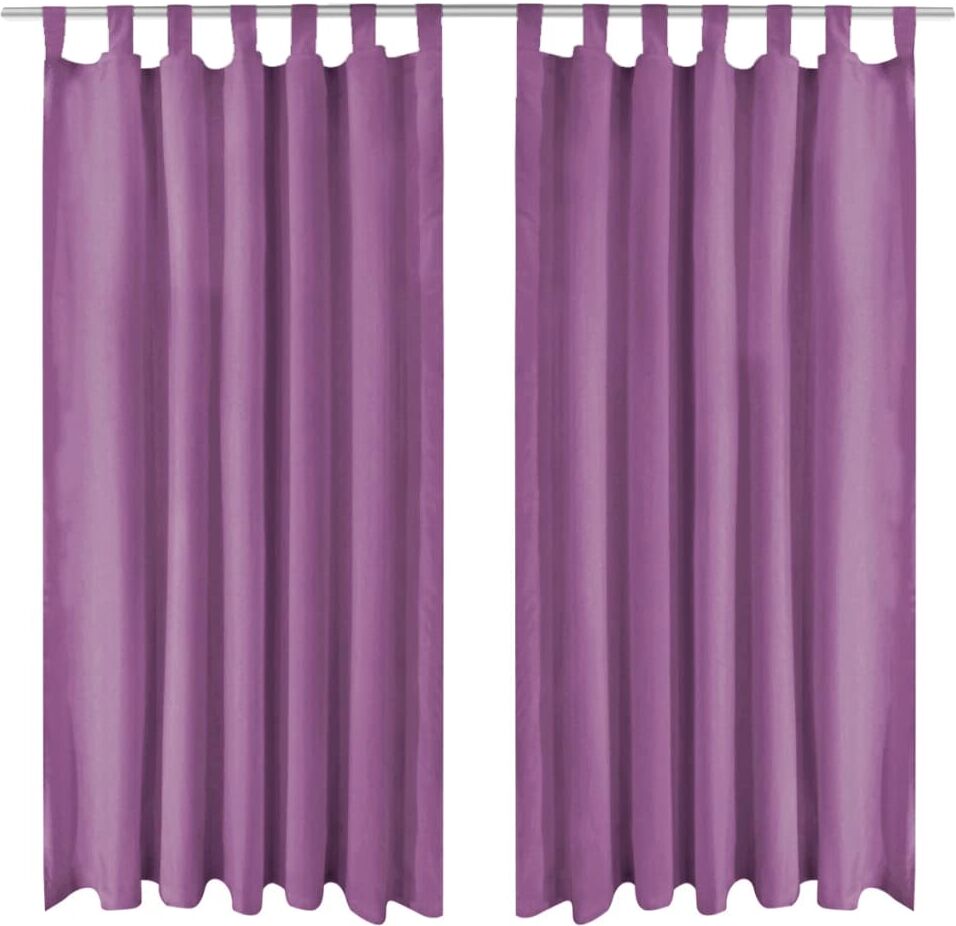 vidaXL Gardiner i microsatin 2 st med öglor 140x225 cm lila